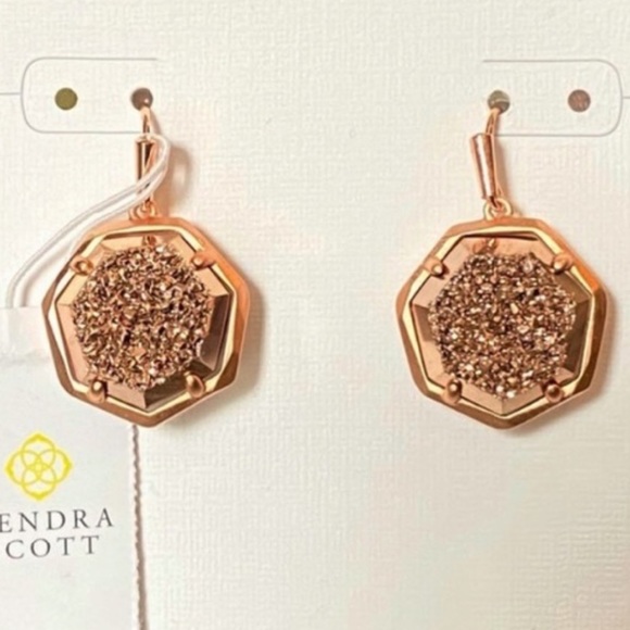 Kendra Scott Jewelry - KENDRA SCOTT CYNTHIA RARE ROSE GOLD PLATED DRUZY EARRINGS NWT